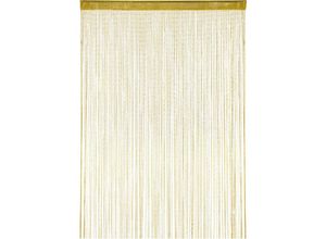 4052025406660 - 1 x Fadenvorhang Glitzer 145 x 245 cm kürzbar Tunneldurchzug für Türen & Fenster waschbar Fadengardine gold