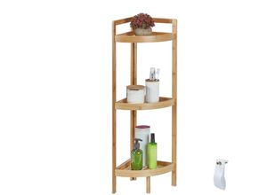 4052025413217 - Relaxdays Eckregal Bambus 3 halbrunde Ablagen HBT 90 x 365 x 26 cm Standregal Bad & Küche platzsparend natur