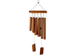 4052025413750 - Bambus Windspiel angenehmer Klang Balkon & Garten Klangspiel zum Aufhängen HxB 585 x 185 cm natur - Relaxdays