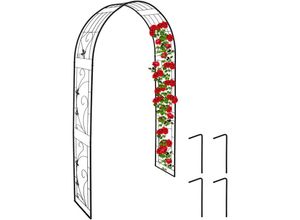 4052025416676 - Rosenbogen Metall Torbogen Garten HxBxT 216 x 125 x 36 cm Vintage Rankbogen für Kletterpflanzen schwarz - Relaxdays