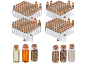 4052025418045 - Relaxdays - 288 x Mini Glasflaschen mit Korken kleine Glasfläschchen zum Befüllen 10ml Deko Fläschchen Glas transparent