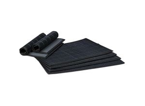 4052025418892 - Relaxdays - 6 teiliges Tischset Platzdeckchen aus Bambus rutschhemmende Unterseite Platzset abwischbar 30 x 45 cm schwarz