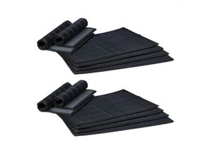 4052025418908 - Relaxdays - 12 teiliges Tischset Platzdeckchen aus Bambus rutschhemmende Unterseite Platzset abwischbar 30 x 45 cm schwarz