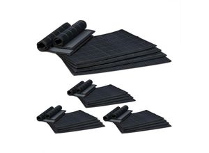 4052025418922 - Relaxdays - 24 teiliges Tischset Platzdeckchen aus Bambus rutschhemmende Unterseite Platzset abwischbar 30 x 45 cm schwarz