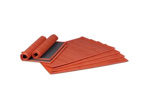 4052025418939 - Relaxdays - 6 teiliges Tischset Platzdeckchen aus Bambus rutschhemmende Unterseite Platzset abwischbar 30 x 45 cm rot