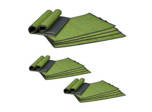 4052025418991 - Relaxdays - 18 teiliges Tischset Platzdeckchen aus Bambus rutschhemmende Unterseite Platzset abwischbar 30 x 45 cm grün