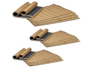 4052025419073 - 18 teiliges Tischset Platzdeckchen aus Bambus rutschhemmende Unterseite Platzset abwischbar 30 x 45 cm natur