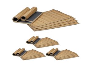 4052025419080 - 24 teiliges Tischset Platzdeckchen aus Bambus rutschhemmende Unterseite Platzset abwischbar 30 x 45 cm natur