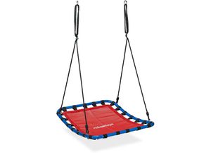 4052025424190 - Relaxdays - Nestschaukel Kinder & Erwachsene bis 100 kg belastbar höhenverstellbar BxT 76x103 cm Gartenschaukel rot