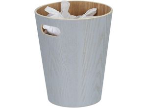 4052025427146 - Papierkorb Holz runder Mülleimer mit Griff 75 l ohne Deckel HxD 28 x 23 cm Abfalleimer Büro hellgrau - Relaxdays 4052025427146 - Papierkorb Holz runder Mülleimer mit Griff 75 l ohne Deckel HxD 28 x 23 cm Abfalleimer Büro hellgrau - Relaxdays