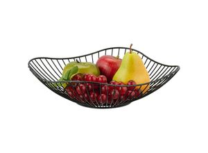 4052025429881 - Obstschale Metall flacher Obstkorb h x d 75 x 27 cm Drahtkorb für Früchte Gemüse & Brot modern schwarz - Relaxdays