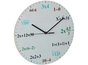 4052025430429 - Wanduhr Mathe ø 30 cm Rechenuhr mit mathematischen Formeln Kinderzimmeruhr Jungen & Mädchen Uhr Wand bunt - Relaxdays