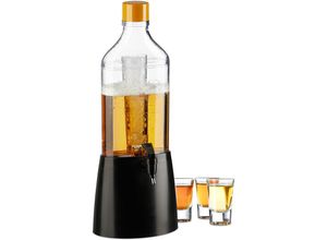 4052025431631 - Getränkesäule mit Zapfhahn 11 l Zapfsäule mit Kühlung Schnaps Bier Getränkespender transparent schwarz - Relaxdays