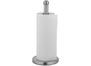 4052025433123 - Relaxdays Küchenrollenhalter stehend Edelstahl Papierrollenhalter für die Küche HxD 35 x 15 cm Rollenhalter silber