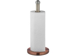 4052025433147 - Küchenrollenhalter stehend Edelstahl Papierrollenhalter für Küche HxD 35x15 cm Rollenhalter silber bronze - Relaxdays