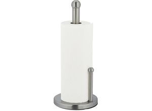 4052025433185 - Küchenrollenhalter stehend Küchenrollenständer Edelstahl Rollenhalter mit Abrollstop HxD 35 x 15 cm silber - Relaxdays