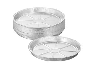 4052025433673 - Aluschalen 25er Set h x ø 3 x 275 cm Backform Tropfschalen indirektes Grillen runde Aluformen silber - Relaxdays