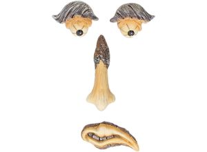 4052025433772 - Relaxdays - Baumgesicht 4-teilig Baumstamm Deko zum Hängen Baumschmuck wetterfest Waldgeist Kunststein mehrfarbig