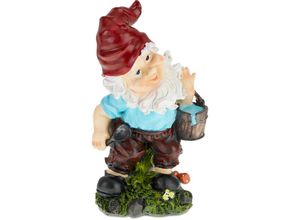 4052025434021 - Relaxdays - Gartenzwerg mit Wassereimer wetterfest frostsicher HxBxT 32 x 17 x 13 cm Garten Wichtel Kunststein bunt