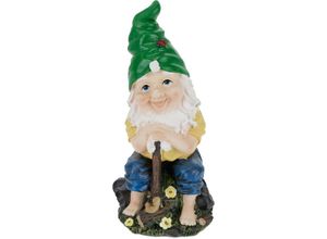 4052025434106 - Relaxdays - Gartenzwerg mit Axt wetterfest frostsicher HxBxT 25 x 11 x 12 cm Gartenfigur Wichtel Kunststein bunt