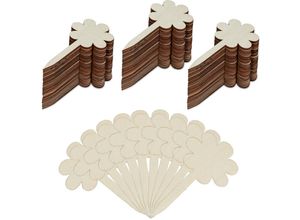 4052025435790 - Relaxdays Pflanzenstecker 100er Set Garten & Kräuterbeet Pflanzenschilder zum Beschriften HxB 10x55 cm Holz natur