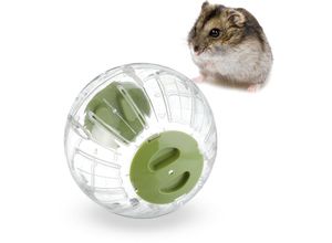 4052025437831 - Hamsterball ø 185 cm Laufkugel für Hamster & Mäuse Kunststoff Nagerspielzeug zum Laufen transparent grün - Relaxdays