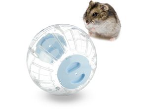 4052025437848 - Hamsterball ø 185 cm Laufkugel für Hamster & Mäuse Kunststoff Nagerspielzeug zum Laufen transparent blau - Relaxdays