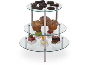 4052025437879 - Tortenständer stapelbar 3 Größen für kleine Kuchen Desserts & Cupcakes runde Kuchenständer transparent - Relaxdays