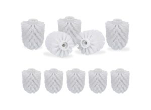 4052025438838 - 10 x WC Bürstenkopf im Set lose Toilettenbürsten 95 mm Gewinde Ersatzbürstenkopf Ø 8 cm Wechselbürstenkopf weiß