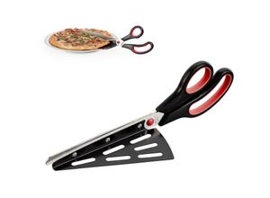 4052025441067 - Pizzaschere mit Heber Edelstahl-Klinge spülmaschinenfester Pizzateiler ergonomischer Griff schwarz rot - Relaxdays