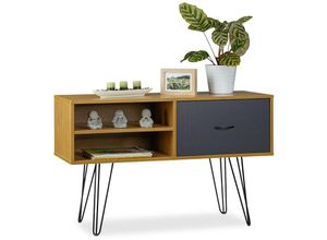 4052025442620 - Relaxdays - 1 x Sideboard Retro Design Schublade Metallbeine Konsolentisch Anrichte Vintage HxBxT 62 x 100 x 38 cm mehrfarbig