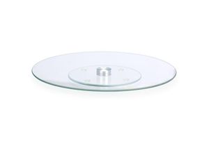 4052025442736 - Relaxdays - 1 x Tortenplatte 360º drehbar ∅ 30 cm zum Servieren & Dekorieren für Kuchen runder Drehteller Glas transparent