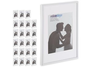 4052025444235 - Relaxdays - 24 x Bilderrahmen 20x30 cm Passepartout 15x20 cm schlichter Fotorahmen zum Stellen o Hinhängen aus Kunststoff weiß 4052025444235 - Relaxdays - 24 x Bilderrahmen 20x30 cm Passepartout 15x20 cm schlichter Fotorahmen zum Stellen o Hinhängen aus Kunststoff weiß