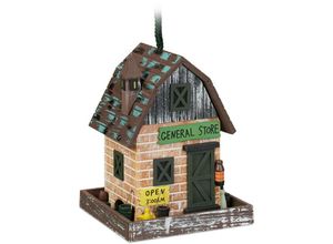 4052025445126 - Relaxdays - Deko Vogelhaus Holz Vogelhäuschen zum Aufhängen Klappdach hbt 23x18x18cm Vogelvilla Garten Balkon bunt