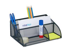 4052025445553 - Relaxdays - Schreibtisch Organizer 5 Fächer Mesh Design Metall hbt 105x255x17 cm Utensilienbox für Büro anthrazit