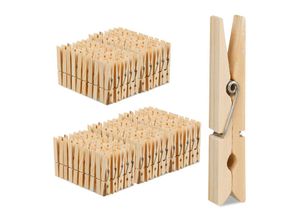 4052025451349 - Wäscheklammern 240 Stück zum Aufhängen zum Basteln HxBxT 75 x 15 x 1 cm Holzklammern Bambus natur - Relaxdays