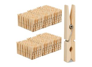 4052025451356 - Wäscheklammern 288 Stück zum Aufhängen zum Basteln HxBxT 75 x 15 x 1 cm Holzklammern Bambus natur - Relaxdays