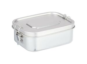 4052025451707 - Brotdose Edelstahl auslaufsicher luftdicht Lunchbox für Erwachsene & Kinder 1 l Bügelverschluss silber - Relaxdays