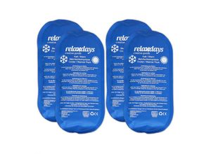 4052025452346 - Relaxdays - Kühlpads 4er Set Kalt-Warm-Kompressen 13 x 28 cm Erste Hilfe wiederverwendbare Gelkühlkompressen blau