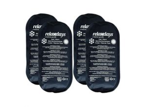 4052025452353 - Relaxdays - Kühlpads 4er Set Kalt-Warm-Kompressen13 x 28 cm Erste Hilfe wiederverwendbare Gelkühlkompressen schwarz