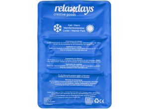 4052025452360 - Relaxdays Kühlpad Kalt Warm Kompresse 25 x 36 cm Kühlpack Gel Erste Hilfe wiederverwendbare Gelkühlkompresse blau