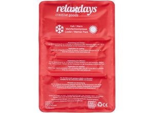 4052025452391 - Relaxdays - Kühlpad Kalt Warm Kompresse 25 x 36 cm Kühlpack Gel Erste Hilfe wiederverwendbare Gelkühlkompresse rot