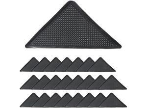 4052025452643 - Relaxdays Teppich Antirutsch Pads 24er Set rutschfeste Teppicheckenhalter für Fliesen Laminat Holzboden schwarz