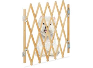 4052025452742 - Hundeabsperrgitter ausziehbar bis 96 cm 485-60 cm hoch Bambus Hunde Schutzgitter für Treppe & Tür natur - Relaxdays