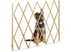 4052025452759 - Hundeabsperrgitter ausziehbar bis 130 cm 875-100 cm hoch Bambus Hunde Schutzgitter für Treppe & Tür natur - Relaxdays