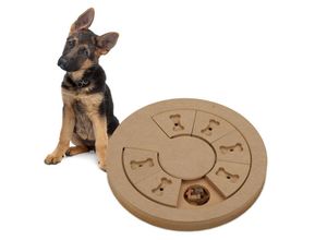 4052025455392 - Intelligenzspielzeug für Hunde interaktives Futterspielzeug Leckerli verstecken Schnüffelspiel mdf natur - Relaxdays