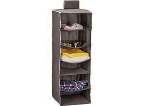 4052025459536 - Hängeregal Kleiderschrank 6 Fächer Stoff h x b x t 96 x 32 x 31 cm Kleiderorganizer hängend anthrazit - Relaxdays