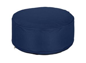 4052025459604 - Aufblasbarer Hocker Outdoor Pouf für Garten Balkon Camping Sitzhocker rund HxD 26x56 cm Sitzpouf blau - Relaxdays