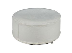 4052025459611 - Aufblasbarer Hocker Outdoor Pouf für Garten Balkon Camping Sitzhocker rund HxD 26x56 cm Sitzpouf creme - Relaxdays