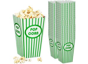 4052025461164 - Relaxdays Popcorntüten 48er Set gestreift Retro-Optik Kino Filmabend Zubehör Pappe Popcornbehälter grün weiß